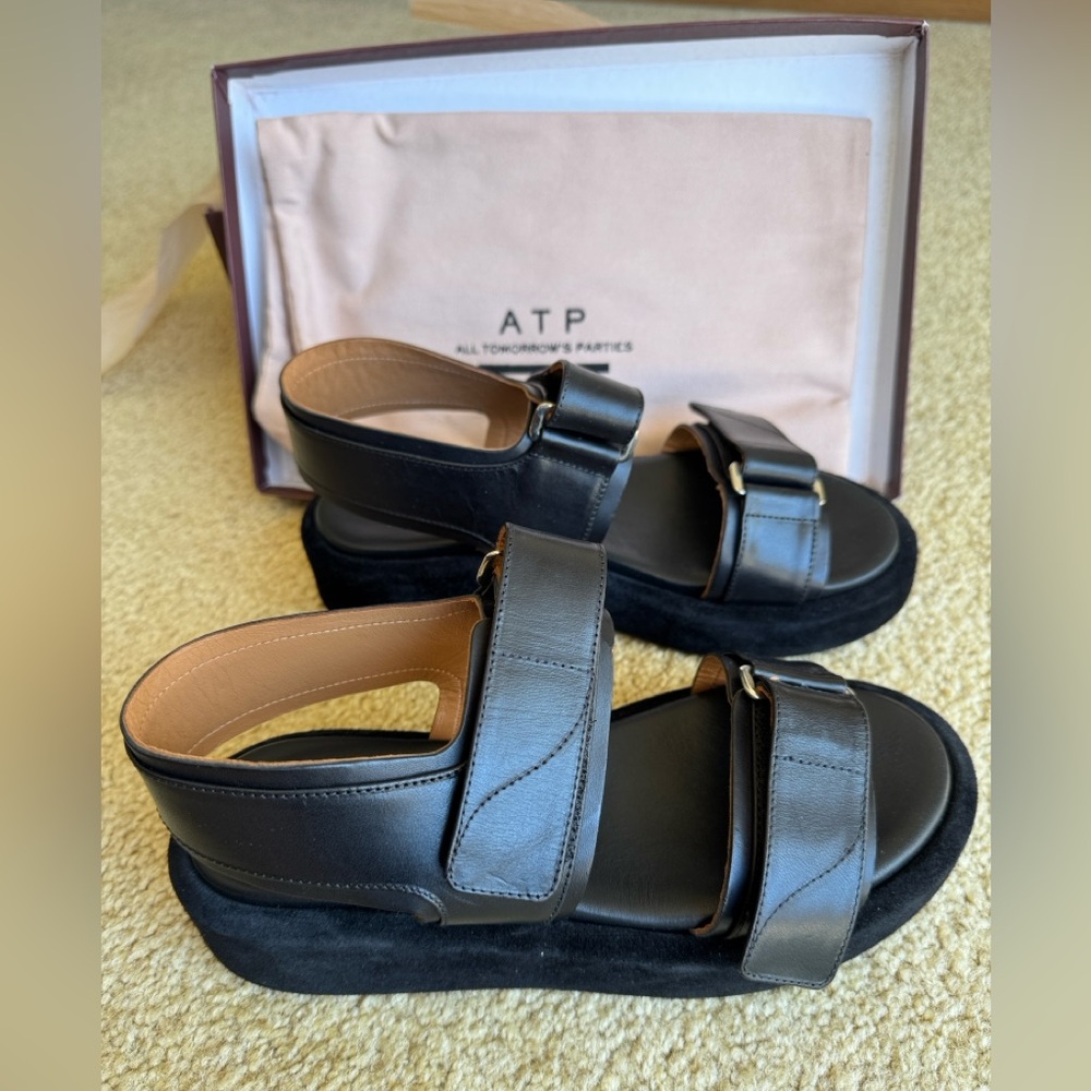 ATP Atelier Black Leather Sandals - Picture 4 of 8